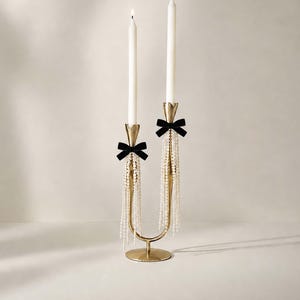 Pearl Bow Tassels, Wedding Chair Decor, Nursery Curtain Tiebacks, Candlestick Bow Decor, Bridal Shower Decor, Pearl Ornament, Tree Ornament