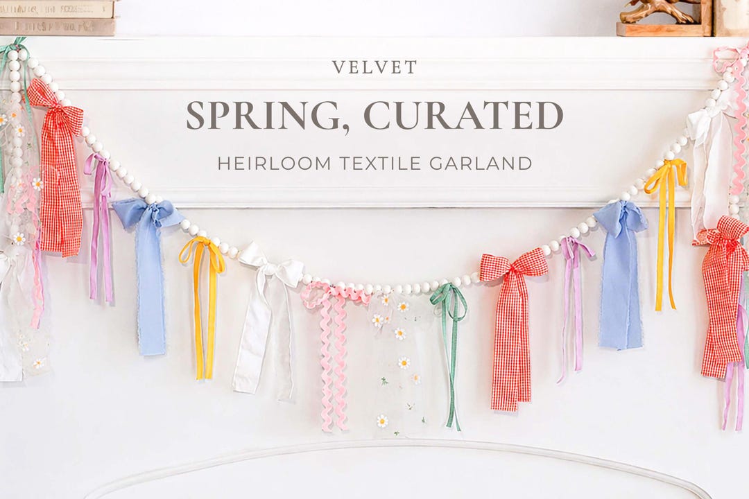 Spring Garland Wall Decor • Pastel Ribbon Garland • Easter Garland ...