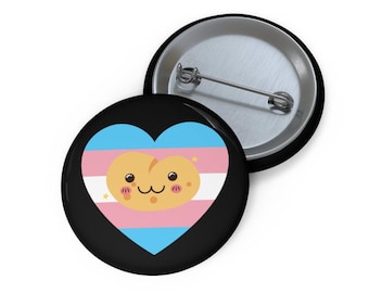 Trans Pride Potato Button, Cute Trans Pride Pin