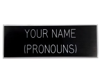 Name and Pronouns Pin, Pronoun name badge, Pronoun name tag