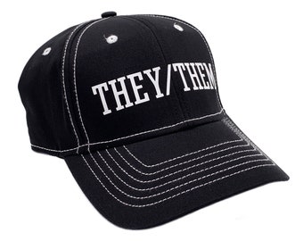 They Them Hat, Snapback Hat, Black Dad Hat, LGBT Hat, Pronouns