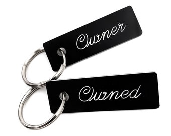 Owned and Owner Keychain Set, Owned Keychain, DDLG Keychain, BDSM Keychain, Dominant Keychain, Submissive Keychain