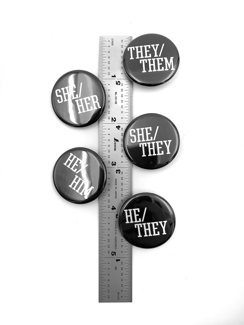 Pronouns Button They Them Button He Him Pin She Her Pin Ze | Etsy Canada