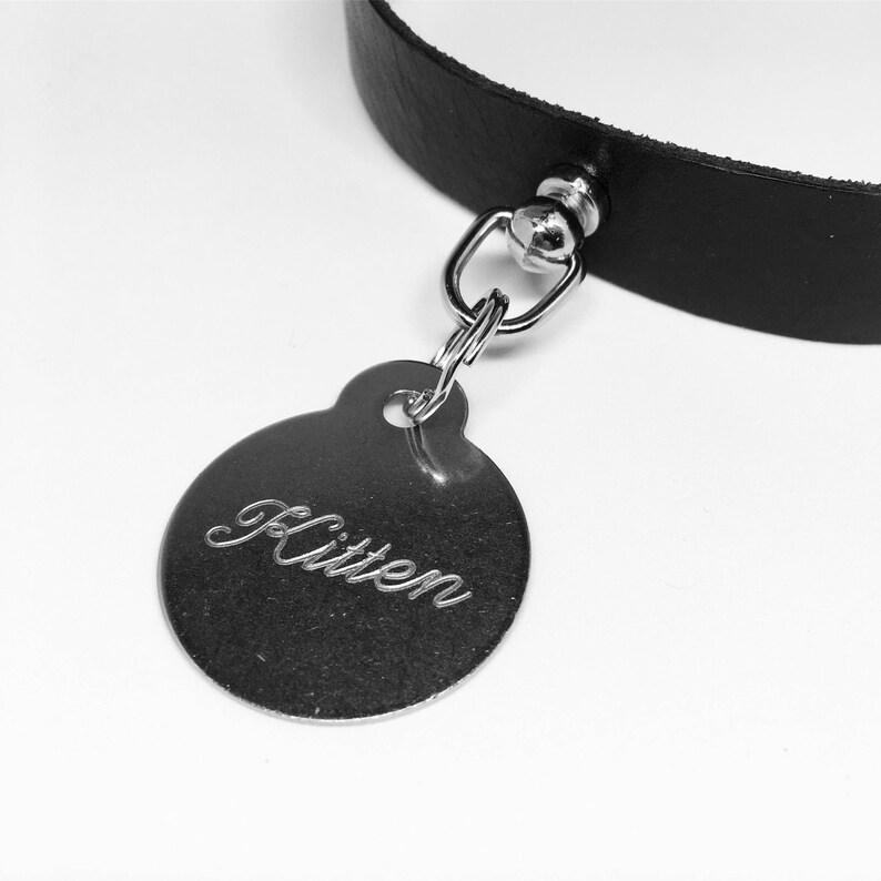 Kitten Collar Tag Pet Play Collar Tag Submissive Collar Tag DDLG Collar Charm BDSM Day Collar Tag