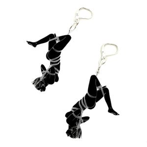 Shibari Woman Statement Earrings – Lever Back | Artful Kink-Inspired Jewelry