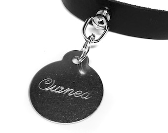 Owned Collar Tag, Submissive Collar Tag, Little Collar Tag, DDLG Collar Charm, Day Collar Tag, Babygirl Charm, Slave Collar Tag