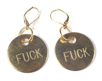 Fuck earrings, bdsm earrings, feminist earrings, feminist accessories, bdsm accessories