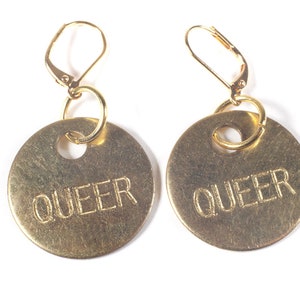 Queer Earrings, LGBT Accessories, LGBT Pride Earrings image 1