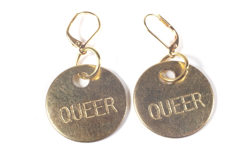 Queer Earrings, LGBT Accessories, LGBT Pride Earrings image 1