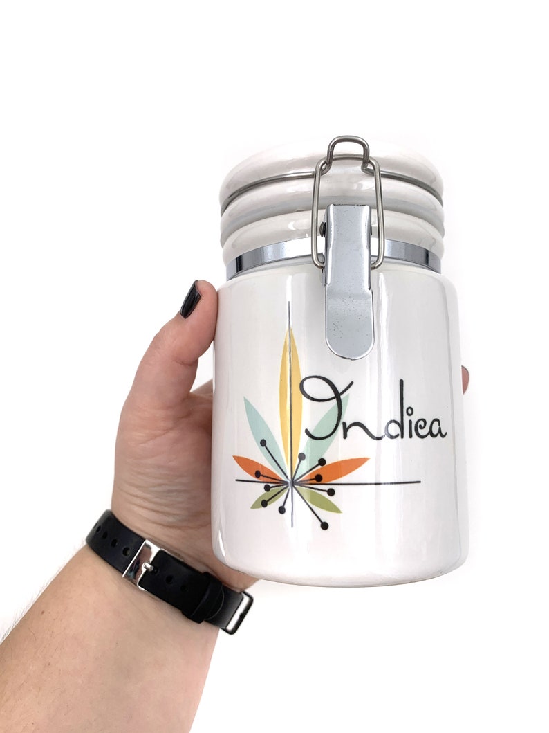 Indica Ceramic Stash Jar Weed Stashjar Cannabis Storage Etsy