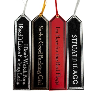 Leatherette Bookmark, Vegan Leather Bookmark, Custom Engraved