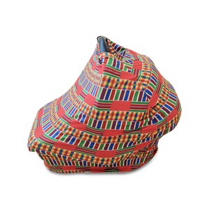 Kente 幼児/ベビーカーシートカバー/授乳カバー 通気性のある伸縮性のあるアフリカンプリント (多用途)