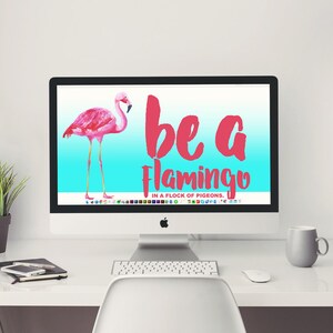 Computer Monitor Desktop Background Digital File - Be A Flamingo