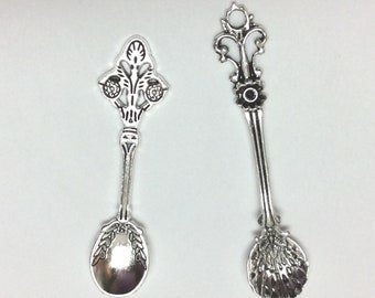 Victorian Design Silver Plate Salt Spoon - Single Spoon - Set of 4 - 2 Styles - You Choose