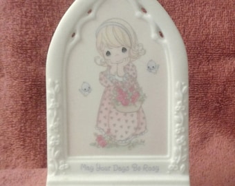 Vintage Precious Moments Plaque - "May Your Days Be Rosy"