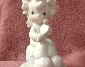Vintage Precious Moments Figurine - "Smile, God Loves You" - Special Edition For Members Only - Closed 1982