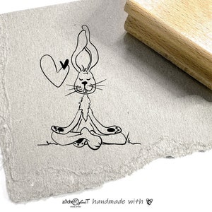 Timbre de Pâques lapin motif OM pour courrier de Pâques réfrigéré | Salutations de Pâques yoga