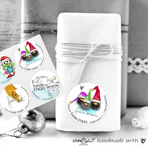 CHRISTMAS stickers with address - stickers - address labels - round - gift tags & packages - ELF - MOTIV SELECTION 40 mm / 50 mm / 60 mm