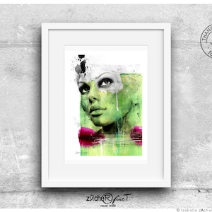 Wonderful Art Print of modern abstract Portrait - based on original painting of zAcheR-fineT - Wall Art - Wall decor - Abstract Print