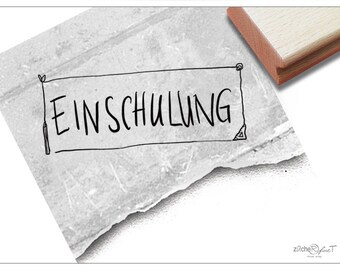 Stamp text stamp ONLY as sign in handwriting-font stamp for invitation cards to start school, Kita, school, teacher, decoration