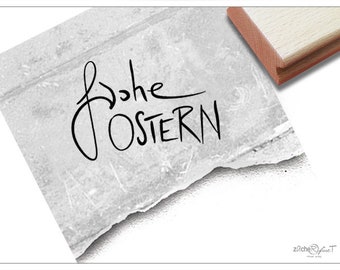 zAcheR-fineT Textstempel Osterfest Osterkarten Geschenkanh/änger Basteln Osterdeko Scrapbook Stempel Osterstempel Frohe Ostern in Handschrift