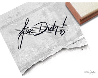 Stamp text stamp-for you! On staves-font stamps for cards and gifts