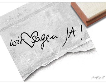 Stamp Wedding Stamp we say yes! -Text stamp, font stamp, wedding invitation, marriage announcement, card, table decorations, guest gift