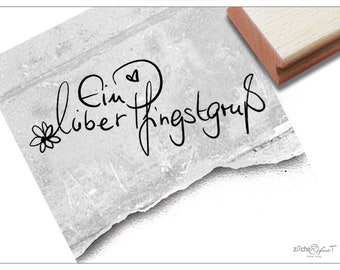 Stamp Text stamp A LOVE PFINGSTGRuss in Handwriting-Font stamp to Pentecost, for Cards, Gift tags, table Decoration, Scrapbook