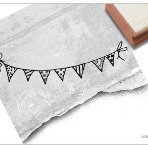 Carimbo infantil WIMPELKETTE guirlanda - carimbo com motivo/carimbo com imagem para cartões, guardanapos, decoração de mesa e scrapbook, presente, aniversário