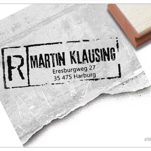 Sello de dirección personalizado POSTSTEMPEL II - sello de dirección, sello de empresa, sello de madera o sello automático individualizado, regalo