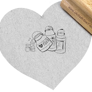 Stempel MILCHKANNEN und GLÄSER - Motivstempel für Milch, Milchverpackung, Milchflaschen, Shopinhaber, Kita und Schule