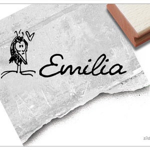 Individueller Namensstempel VOGEL Rabe, Kinderstempel personalisiert mit Namen, Holzstempel o. Automatikstempel, Geschenk für Kinder