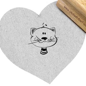 CAT Mikesch - kinderstempel, fotostempel voor kaarten, inpakpapier, knutselwerkjes, cadeau voor schoolinschrijving en kinderopvang, om in te kleuren