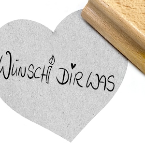 Stempel Maak een wens met hart en kaars - voor voucher en bericht in een fles, voucherkaart, wenskaarttekst Stempel zAcheR-fineT