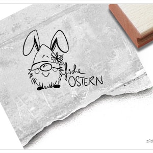 Tampon Joyeuses Pâques avec gnome, gnome - Tampon doux de Pâques - Tampon gnome pour vœux de Pâques, décorations et bricolages de Pâques, décorations de table, scrapbooking