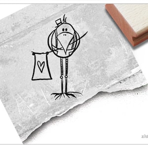 Stempel Tierstempel Vogel Fritz - Kinderstempel mit Tier für Kita, Kinderzimmer und Schule, Basteln und Deko, Geschenk für Kinder, Scrapbook