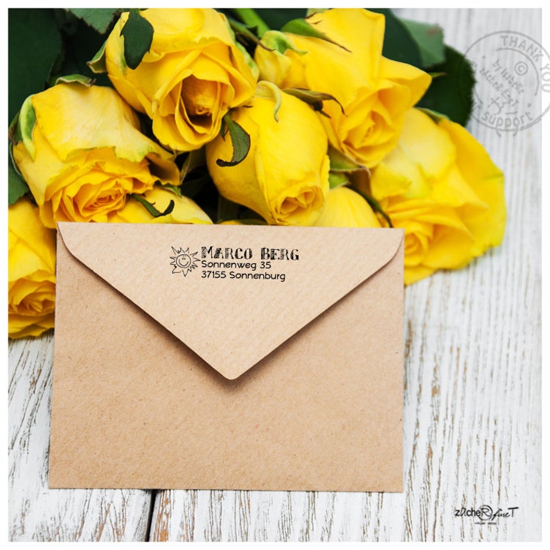 Address stamp personalized SUN family stamp address stamp wooden stamp or automatic stamp customized gift for kids