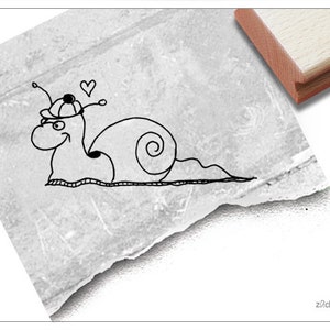 Stempel Tierstempel Schnecke - Motivstempel für Kita, Kinderzimmer und Schule, Geschenk für Kinder, Geburtstag, Einschulung, Basteln, Deko
