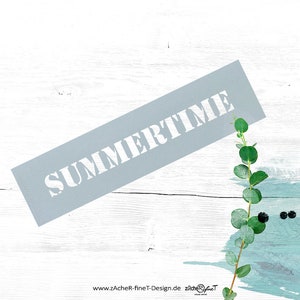 Vielseitige Schablone - Summertime - Textschablone für Textilgestaltung, Malerei und Backen, Hobby, Beruf und Wanddekoration