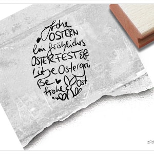 Sello Sello de Pascua Huevo de Pascua con texto escrito a mano - Sellos de texto para Pascua, tarjetas y etiquetas de regalo, decoraciones de Pascua, decoraciones de mesa, álbum de recortes