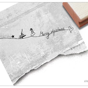 Timbro Timbro natalizio - Buon Natale, scritto a mano - timbro con testo per Natale, per cartoline, etichette regalo, decorazioni natalizie
