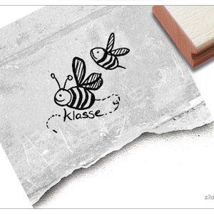 Stempel Lehrerstempel Klasse mit Bienen - Lob zur Motivation der Kinder, Belohnung, Belobigung, für Kita und Schule, Geschenk für Kinder