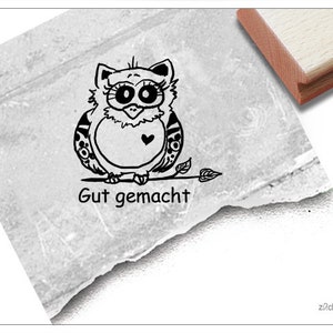 Stempel Lehrerstempel Eule III, Gut gemacht - Lob zur Motivation der Kinder, Belohnung, Belobigung, für Kita und Schule, Geschenk für Kinder