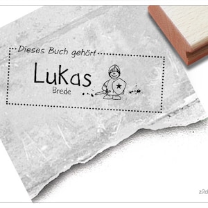 Timbro individuale Ex Libris RITTER, personalizzato con nome, timbro in legno o timbro automatico, regalo per bambini, iscrizione scolastica