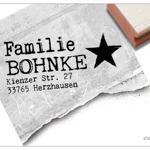 Timbro indirizzo personalizzato STERN, Big Star II - timbro indirizzo, timbro famiglia, timbro in legno o timbro automatico personalizzato, regalo