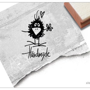 Stempel HANDMADE mit Rabe - Textstempel für Karten und Geschenkanhänger, Etiketten selbst gemacht, Geschenke dekorieren, kochen und backen