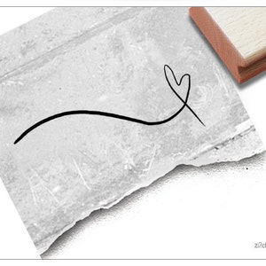Stempel Motivstempel HERZ-Linie - Bildstempel zum Valentinstag, Hochzeit, für Karten, Einladung, Tischdeko, Gastgeschenk, Deko, Scrapbook