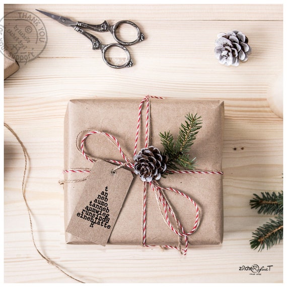 Tampon étiquette cadeau de Noël, Sapin vintage • DIY NOËL