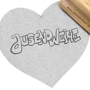 Tampon texte - JUGENDWEIHE, en écriture manuscrite, pour cartes, étiquettes, étiquettes cadeaux, papier d'emballage, scrapbooking