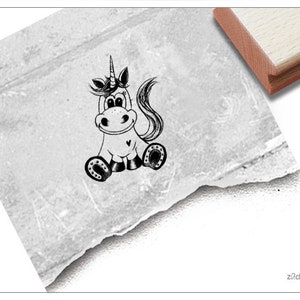 Stempel Kinderstempel EINHORN - Tierstempel / Bildstempel für Kita, Kinderzimmer und Schule, Geschenk für Kinder, Geburtstag, Einschulung